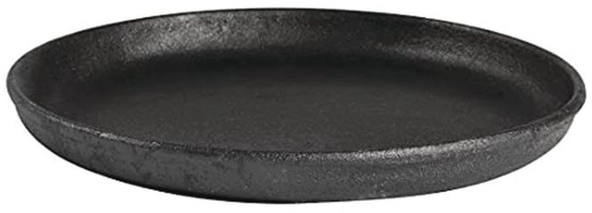 Ronde Gietijzeren Sizzle Schotel 220mm voor Catering - Zwart