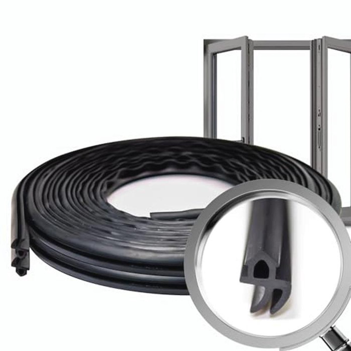 Raamafdichting Rubber 50m - Afdichting voor Aluminium Schuiframen