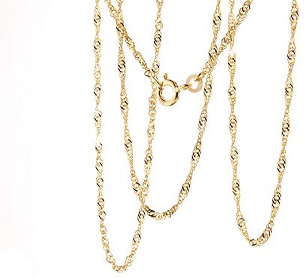 SILBERKETTEN STORE DEIN SCHMUCK ONLINE SHOP Singapore-ketting 333 goud dames 38-90 cm I filigraan gouden ketting dames hoogglans 1,4 mm dikte I echt gouden halsketting vrouwen met veerringsluiting,