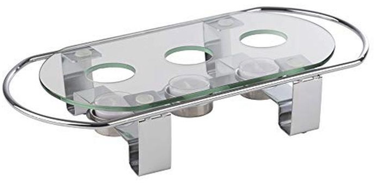 Voedselwarmer met 3 Vlammen en Glasplaat – Ideaal voor Buffet en Tafels