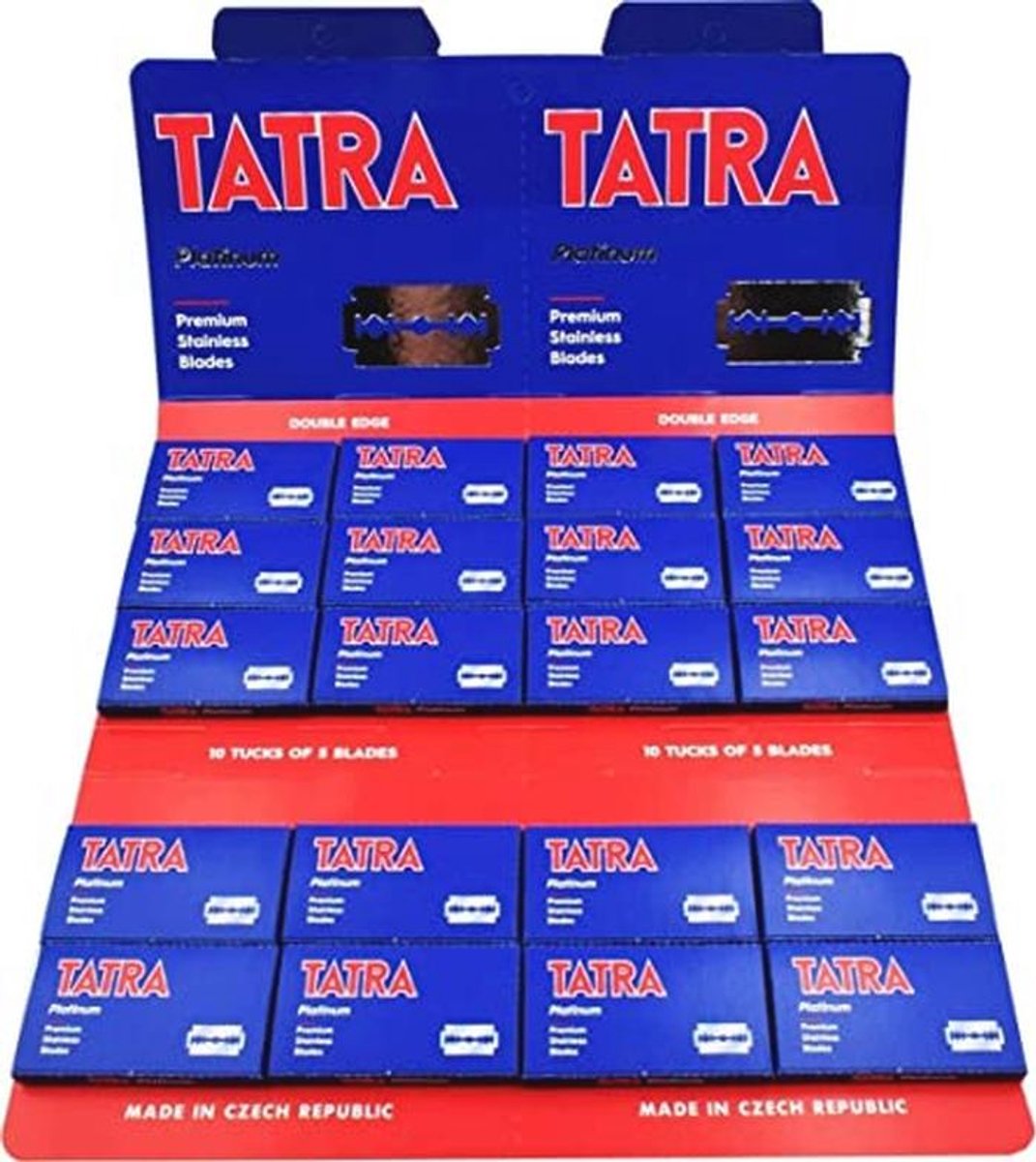 100 Tatra Platinum Double Edge Scheermesjes - 100 Stuks voor een Gladde Scheerbeurt