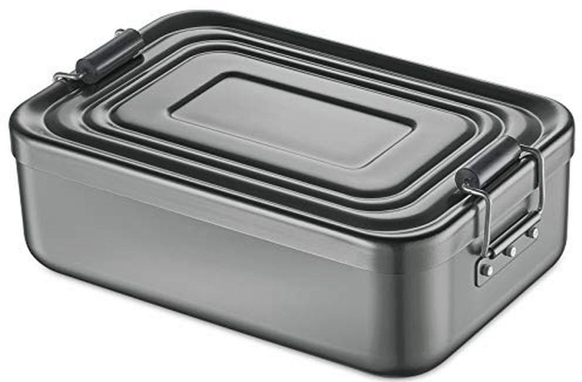 Lunchbox Aluminium Anthraciet 18 x 12 x 5,5 cm