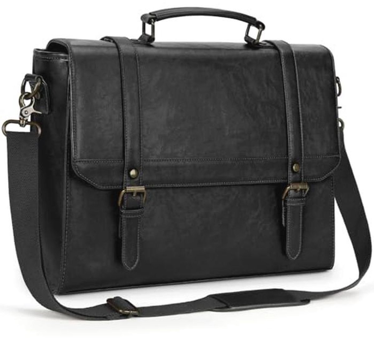 Waterdichte Vintage Aktetas voor Heren - 15,6 inch Laptop Schoudertas