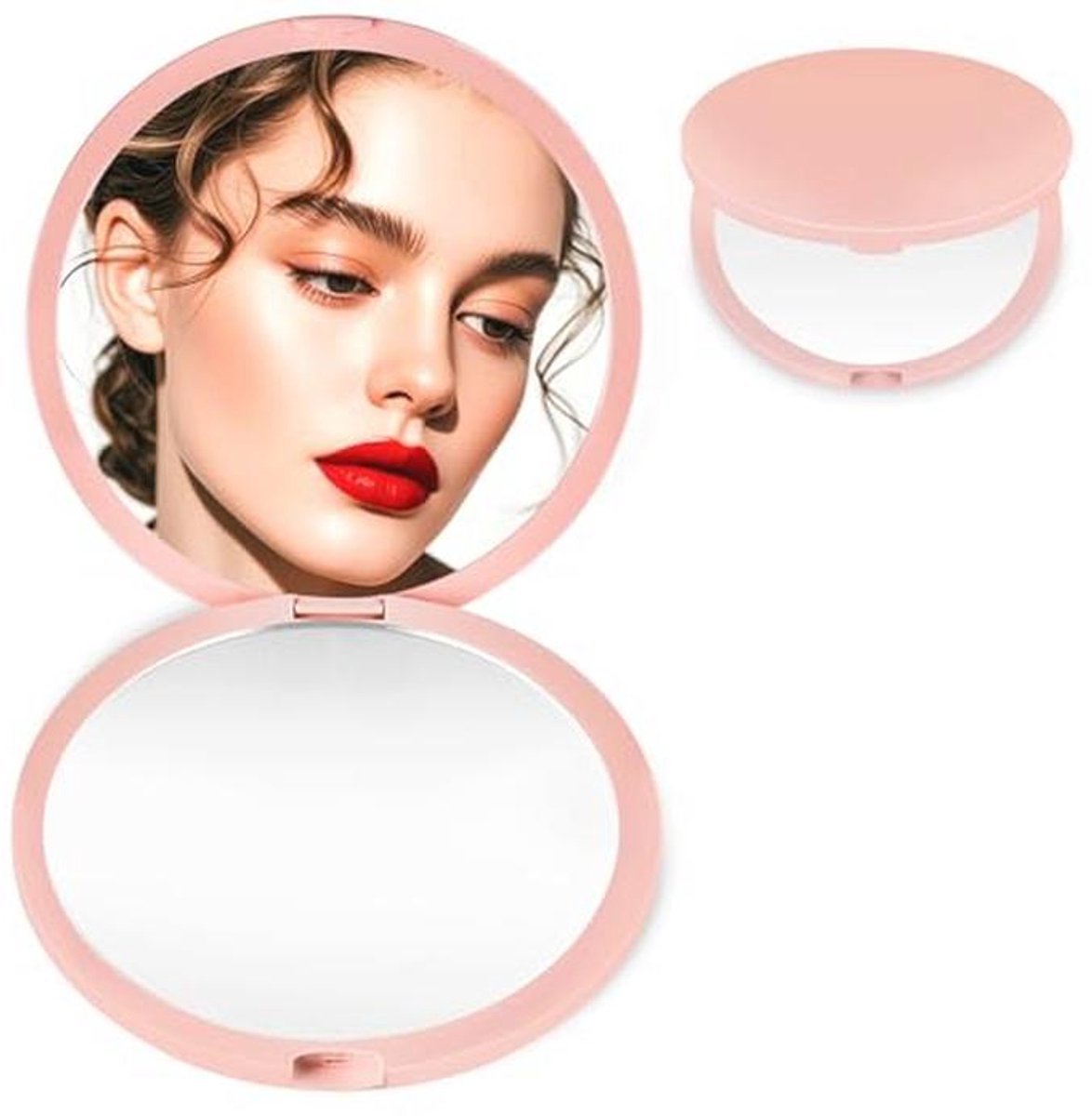 Compacte make-upspiegel voor op reis - 1X/3X vergroting, mini draagbaar en opvouwbaar