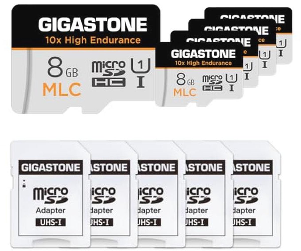 8GB 5-pack micro SD geheugenkaart, MLC 10x High Endurance, SDHC UHS-I U3 - klasse 10, V30, 4K, 90/40 MB/s
