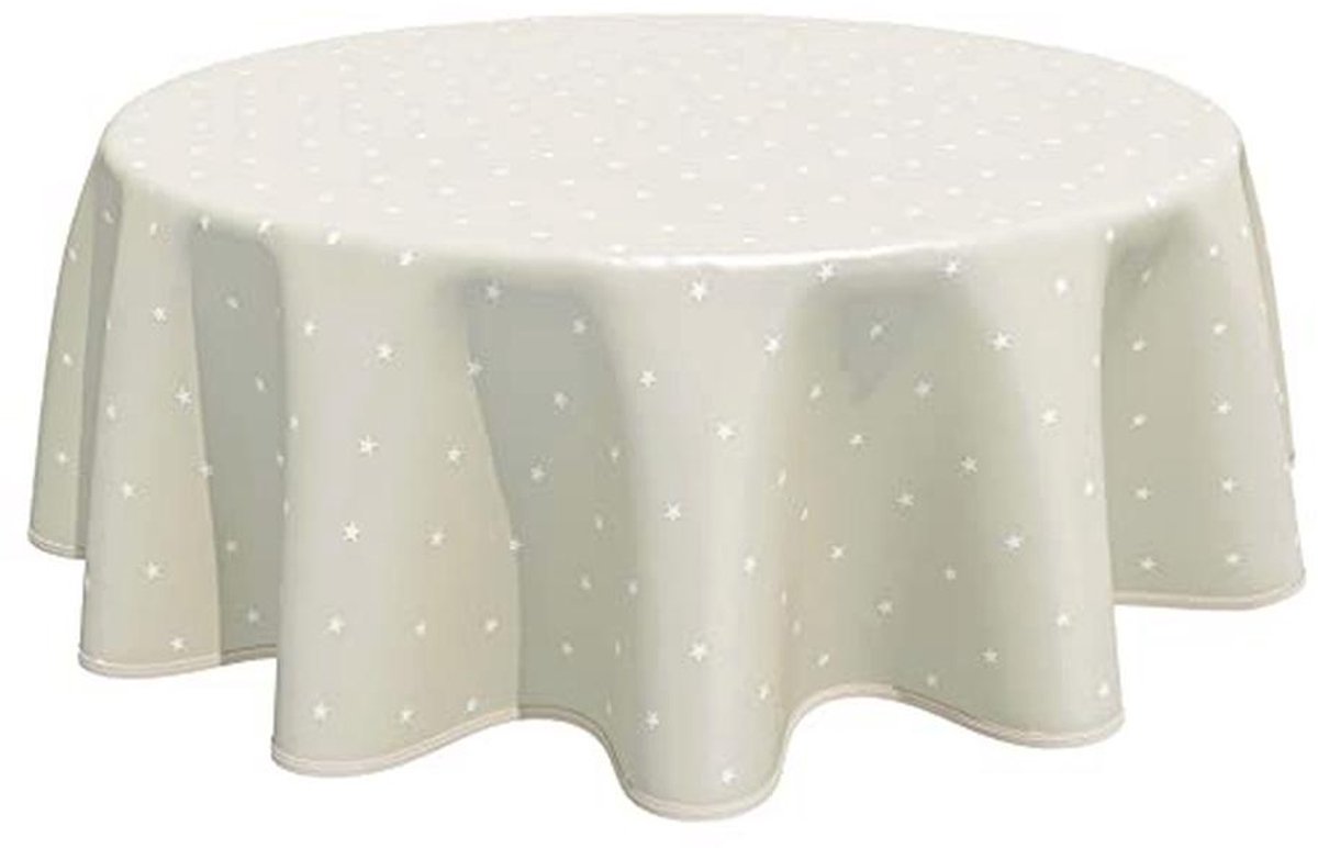 Rond Tafelkleed van PVC 160 cm - Sterrenprint in Beige