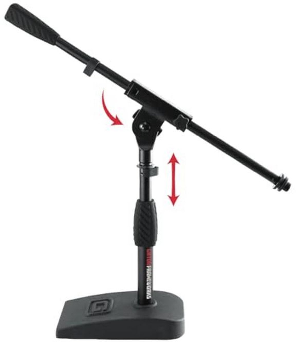 Microfoonstatief met Korte Gewogen Basis, Soft Grip Twist Koppeling en Boom Arm – Ideaal voor Opname en Live Geluid