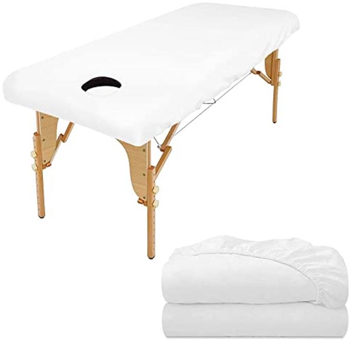 Massagetafelhoes met Gat - 2 Stuks, 80 x 190cm Waterdichte en Wasbare Beschermhoezen voor Massage Bedden