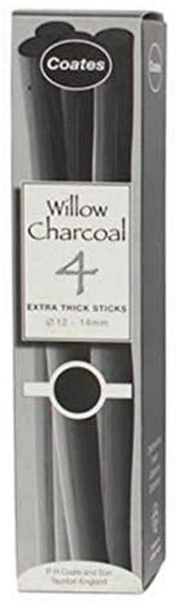 Extra dikke wilg houtskool 12-14 mm - 4 stuks