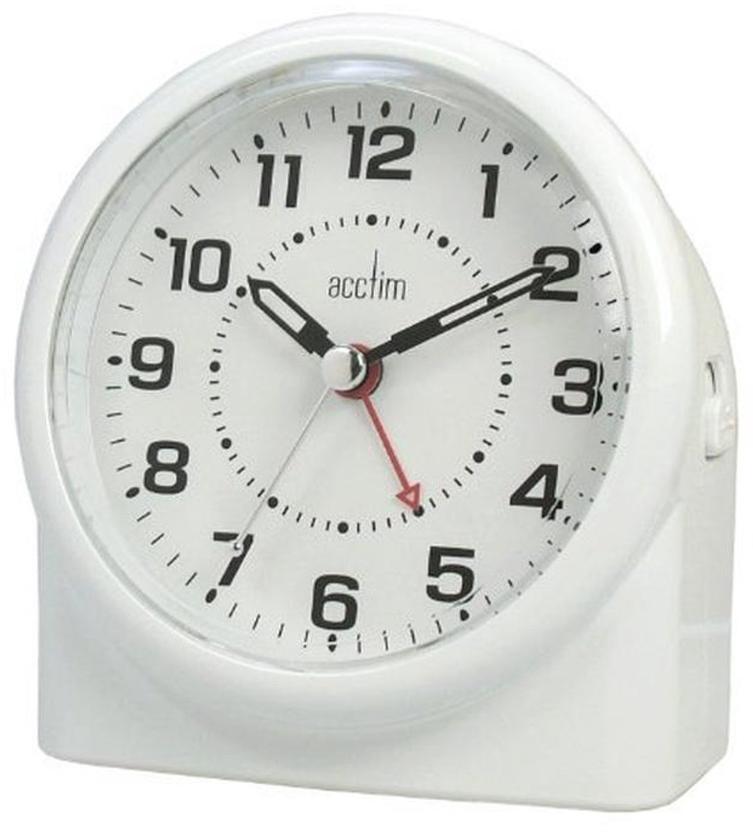 Analoge Wekker voor op het Nachtkastje - Wit - 7.5 x 11.2 x 12 cm