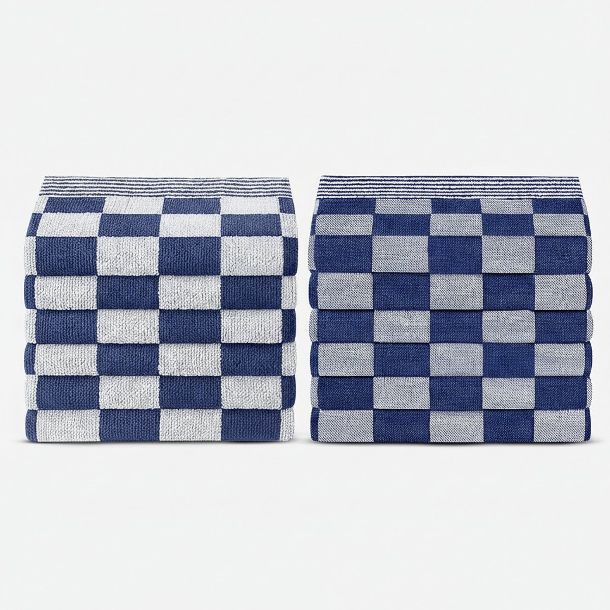 Bol.com Theedoeken en Keukendoeken set - Horeca - Geblokt - Blauw aanbieding