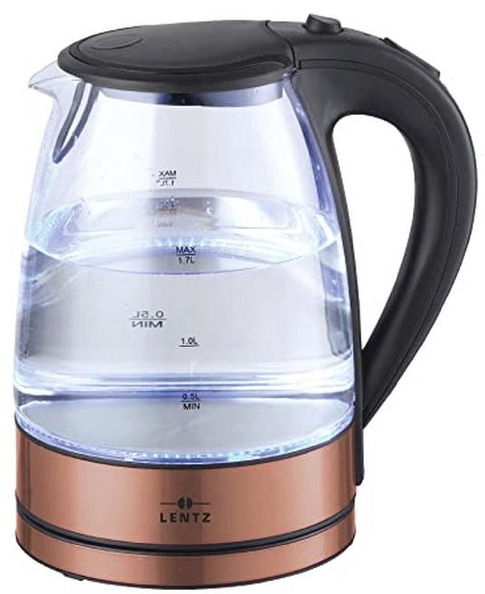 Glazen waterkoker met LED-verlichting en 1,7 liter capaciteit
