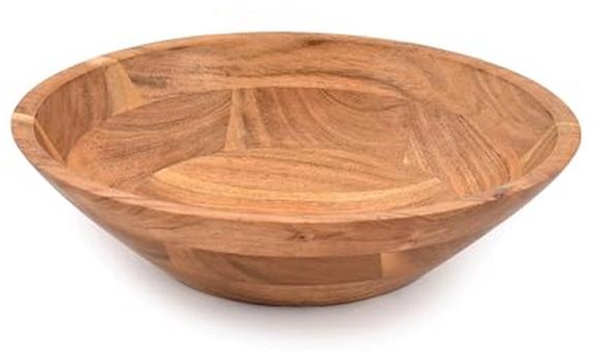 Houten Servieschaal voor Salade, Groenten en Fruit - Elegante Fruitschaal 25,4 cm