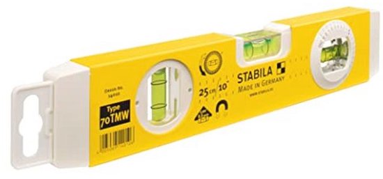 DOWELL Magnetische torpedo waterpas mini bubble level box waterpas gelegeerd frame 180/90/45 graden 9 inch (1, wit