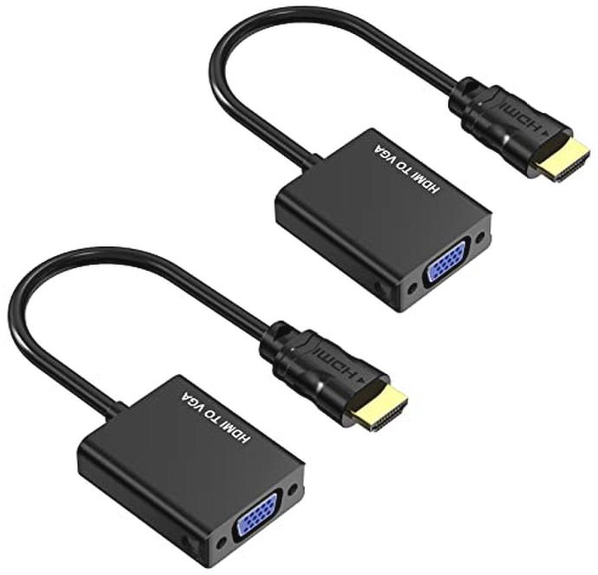 HDMI naar VGA-adapter - 2 stuks, Converter voor computer en projector