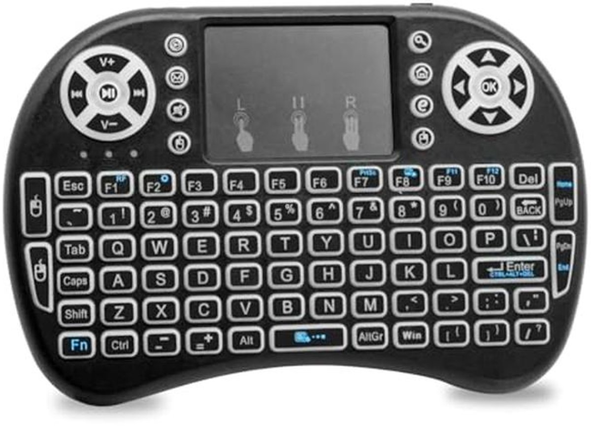 Mini Draadloos Toetsenbord met Touchpad voor Smart TV, PC en Gaming