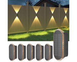 Zonnelampen voor Buiten Tuin - 3-kleuren Muurverlichting - Waterdichte Wandlampen voor Tuin en Terrein (6 Stuks)