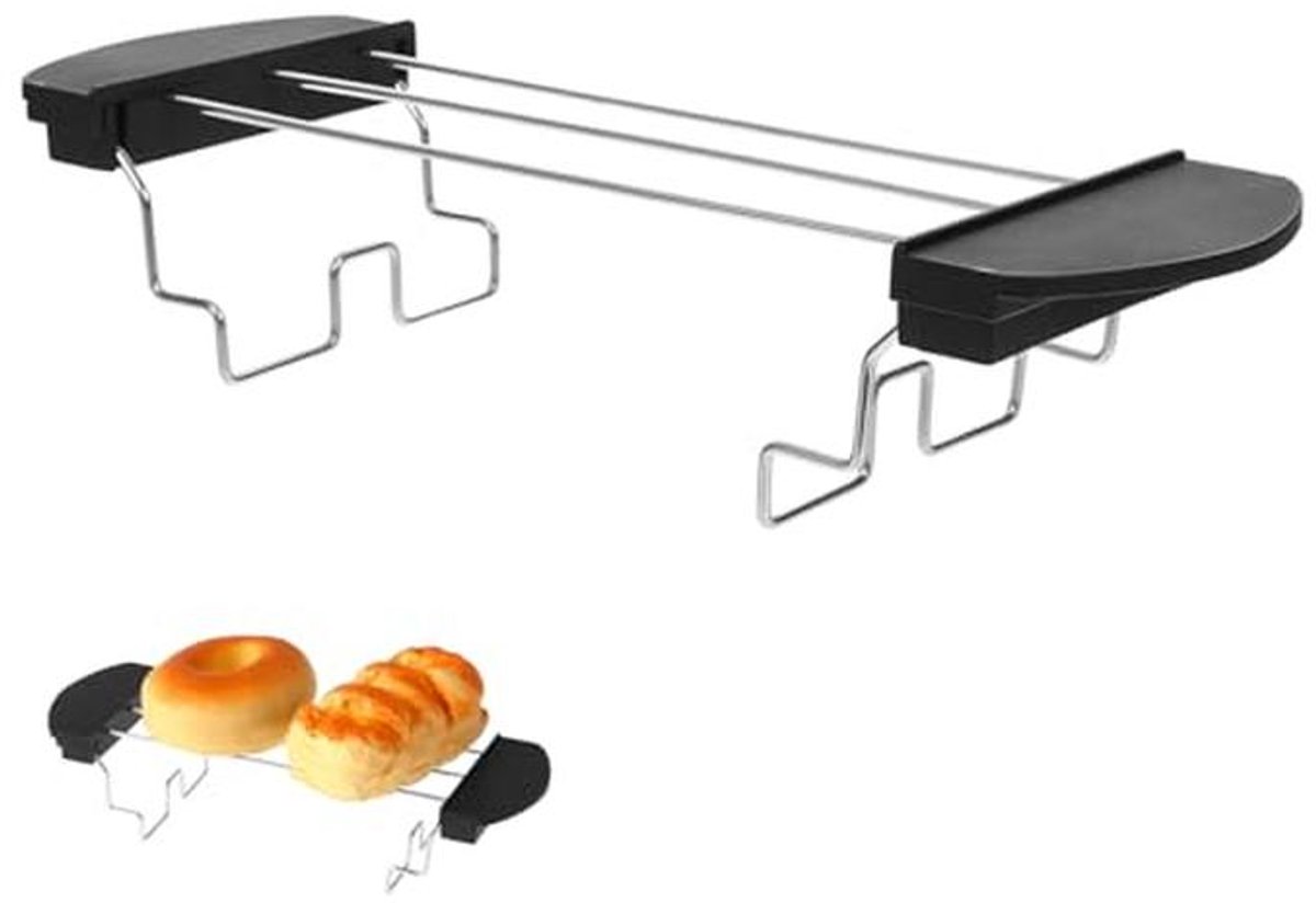 Broodrooster Warmrek - Toastrek - Brood Roosteren - Opvouwbaar Ontwerp - 26.5 cm - Zwart