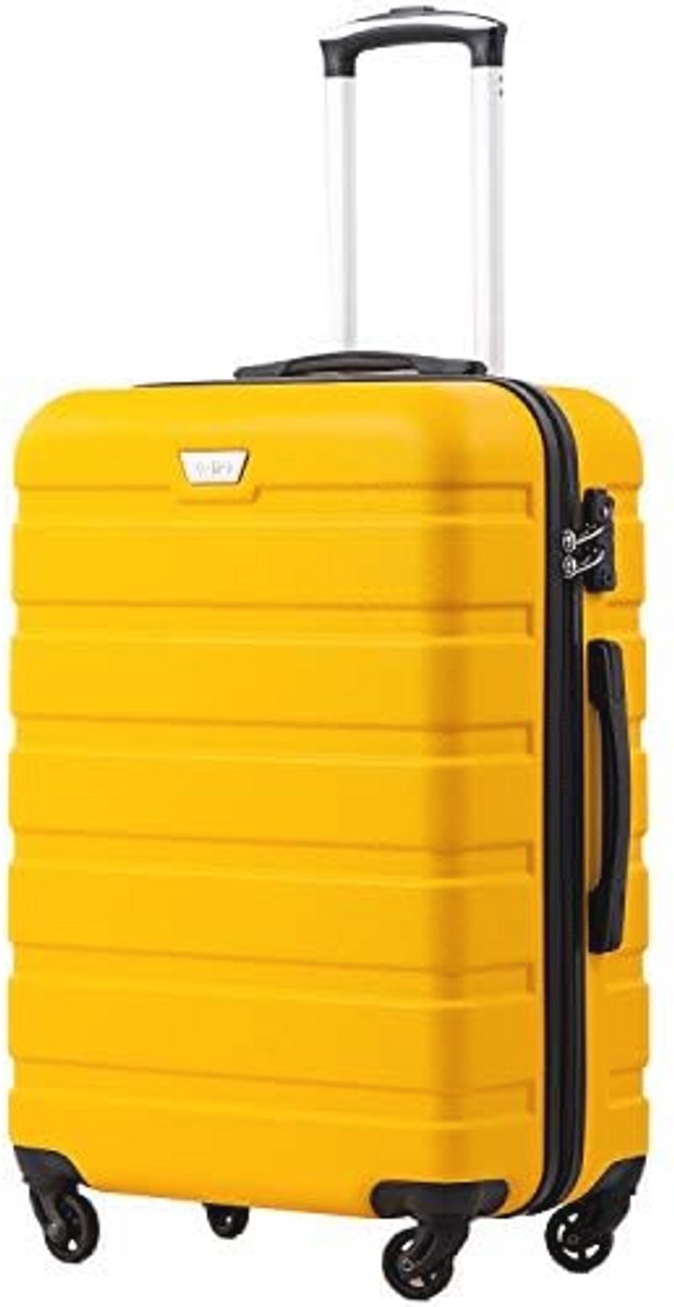 Lichtgewicht Hardshell Cabin Trolley Koffer met 4 Wielen en TSA-slot - Gele Reiskoffer (56cm-38L)