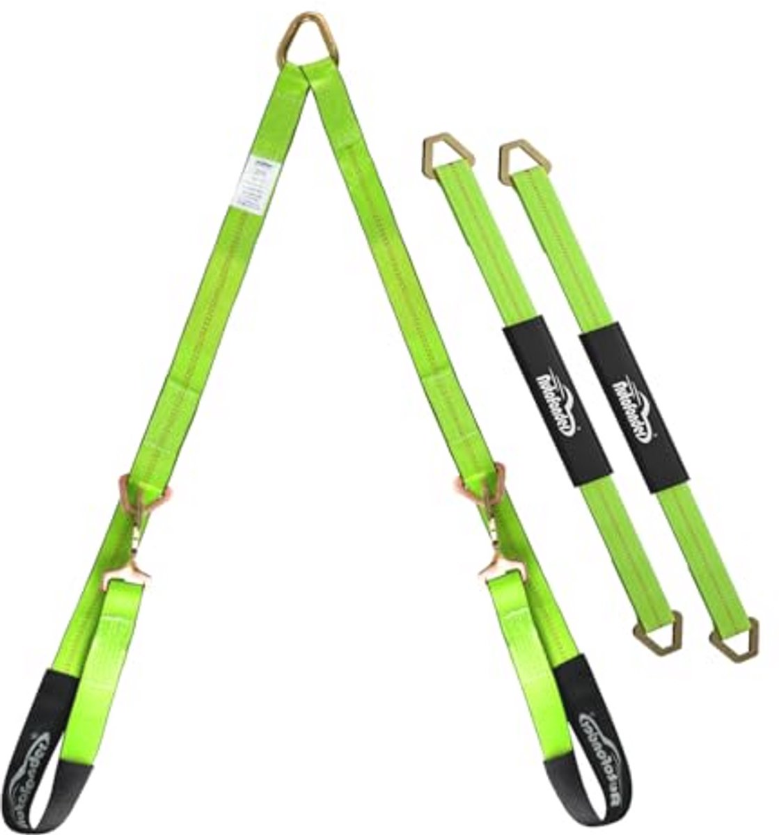 V-hoofdstel riem 2" x 4" met karabijnhaken en Cordura mouw