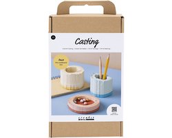 Creativ Company Hobbyset Gieten, Bakjes, blauw, rood, lichtgeel, 1doos/ 1 doos