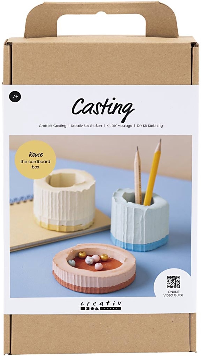 Creativ Company Hobbyset Gieten, Bakjes, blauw, rood, lichtgeel, 1doos/ 1 doos