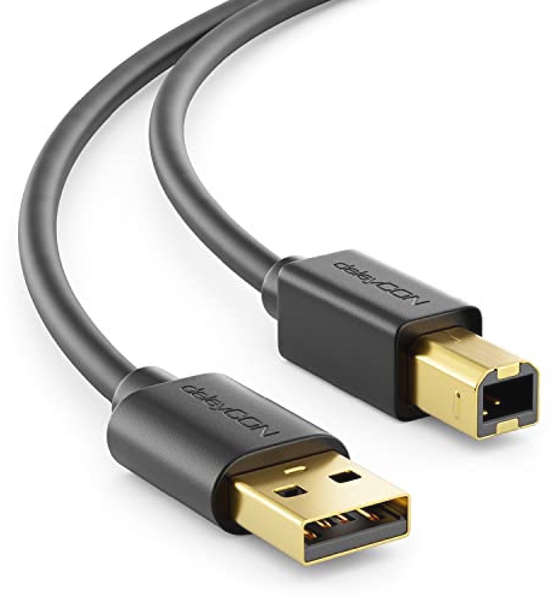 USB 2.0 Data Kabel - A naar B Stekker voor Printers en Scanners - 1m Zwart