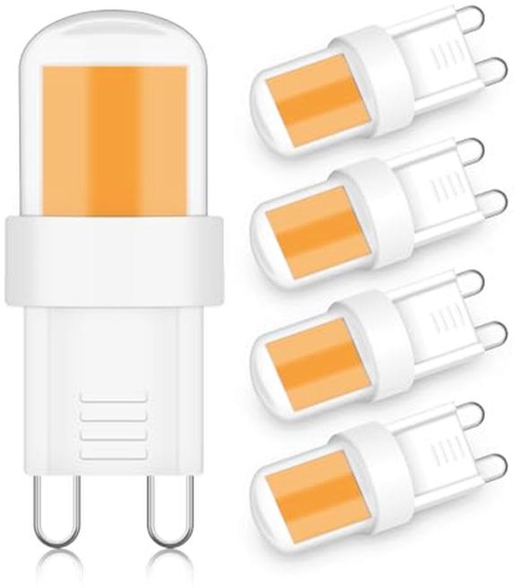 G9 Ledlamp 4W - Energiezuinige Mini COB Lamp, Warm Wit 3000K, Niet Dimbaar, 400lm, 5 Stuks