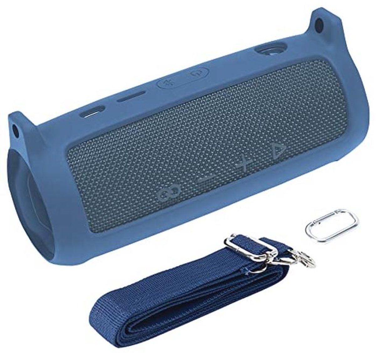 Siliconen Case voor Draagbare Bluetooth-luidspreker met Karabijnhaak en Schouderriem