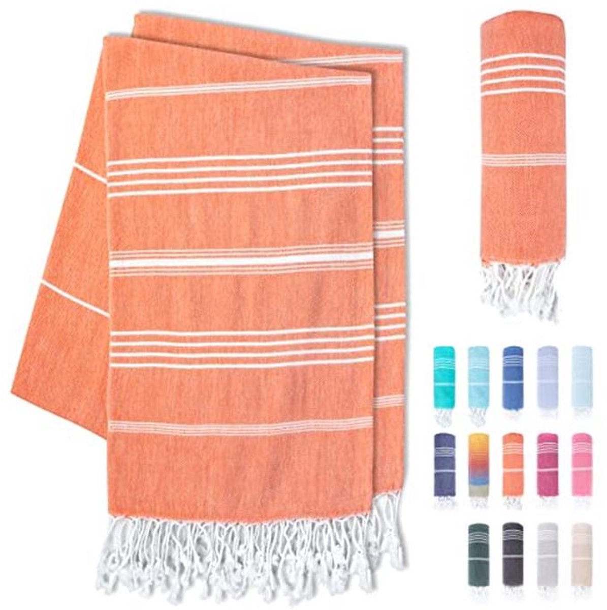 Set van 2 Premium Fouta Hammam Handdoeken - 100% Katoen, 95x180 cm - Sneldrogend, Absorber