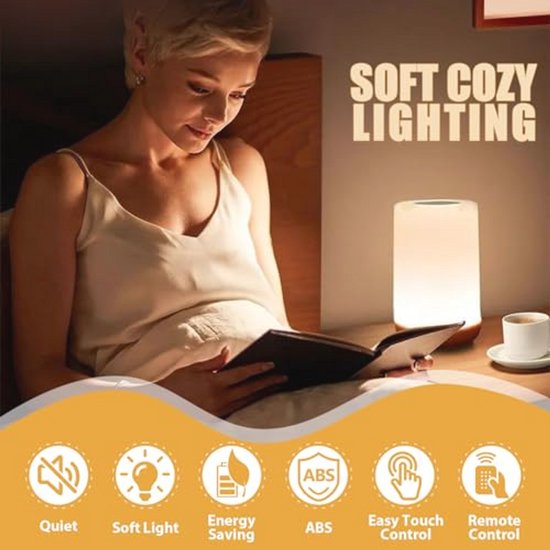 Dimbare nachtkastlamp met 13 kleuren en afstandsbediening van Merkloos — afbeelding 3