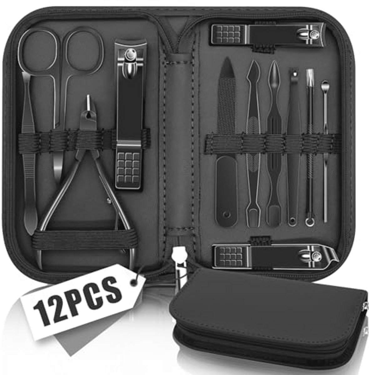 Manicure Set 12 Stuks - Pedicure Gereedschap en Accessoires voor Thuisgebruik