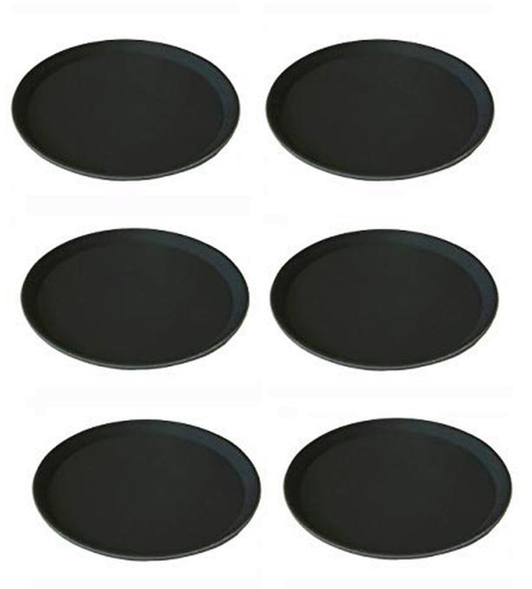 Rond antislip serveerdienblad van polypropyleen - 6-delige set (3 maten beschikbaar)