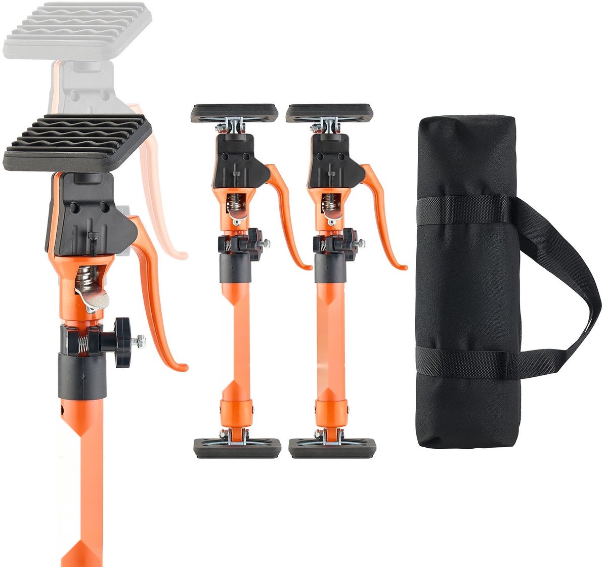 Telescopische Montagesteunen / Plafondstempels - Set van 2 - Verstelbaar 40-60 cm - Draagvermogen 100 kg - Eenhandige Bediening - Stalen Constructie - Voor Kasten & Gipsplaten