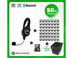 Dolly Digital® RD-Pro 50 Draadloze Koptelefoons voor groepen + Headmounted Microfoon – 50 HiFi Koptelefoons + Microfoon + Bluetooth + HiFi