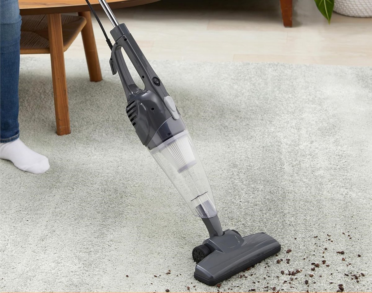 ECO PowerStick Pro – 2-in-1 Snoer Stofzuiger – 13 kPa Krachtige Zuigkracht – ECO Motor – HEPA Filtratie – Lichtgewicht 1.8 kg – Voor Tapijt & Harde Vloeren – Wendbare Swivel Borstel – Zakloos – Zwart