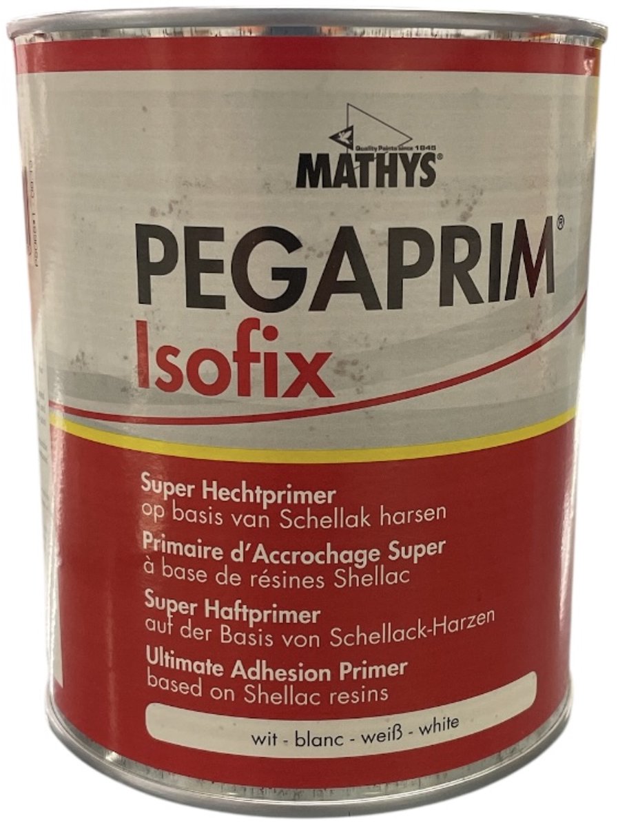 Mathys Pegaprim Isofix - Solventbasis super isolerende universele hechtprimer - 1 L - Wit