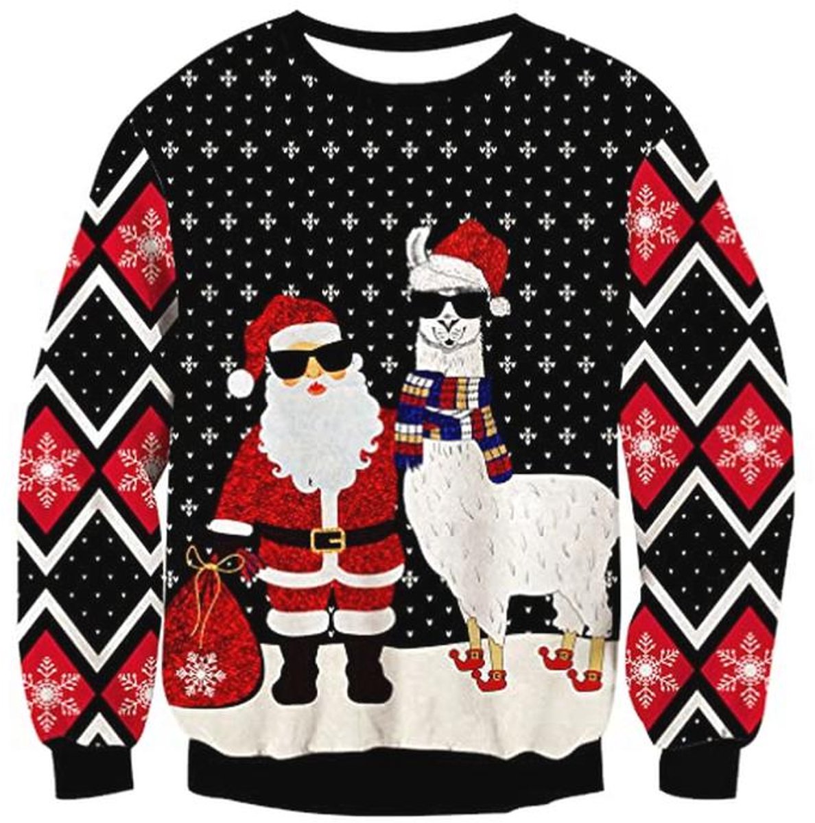 Uniseks kersttrui voor heren en dames, gebreid, zacht, lelijke kersttrui S-XXL