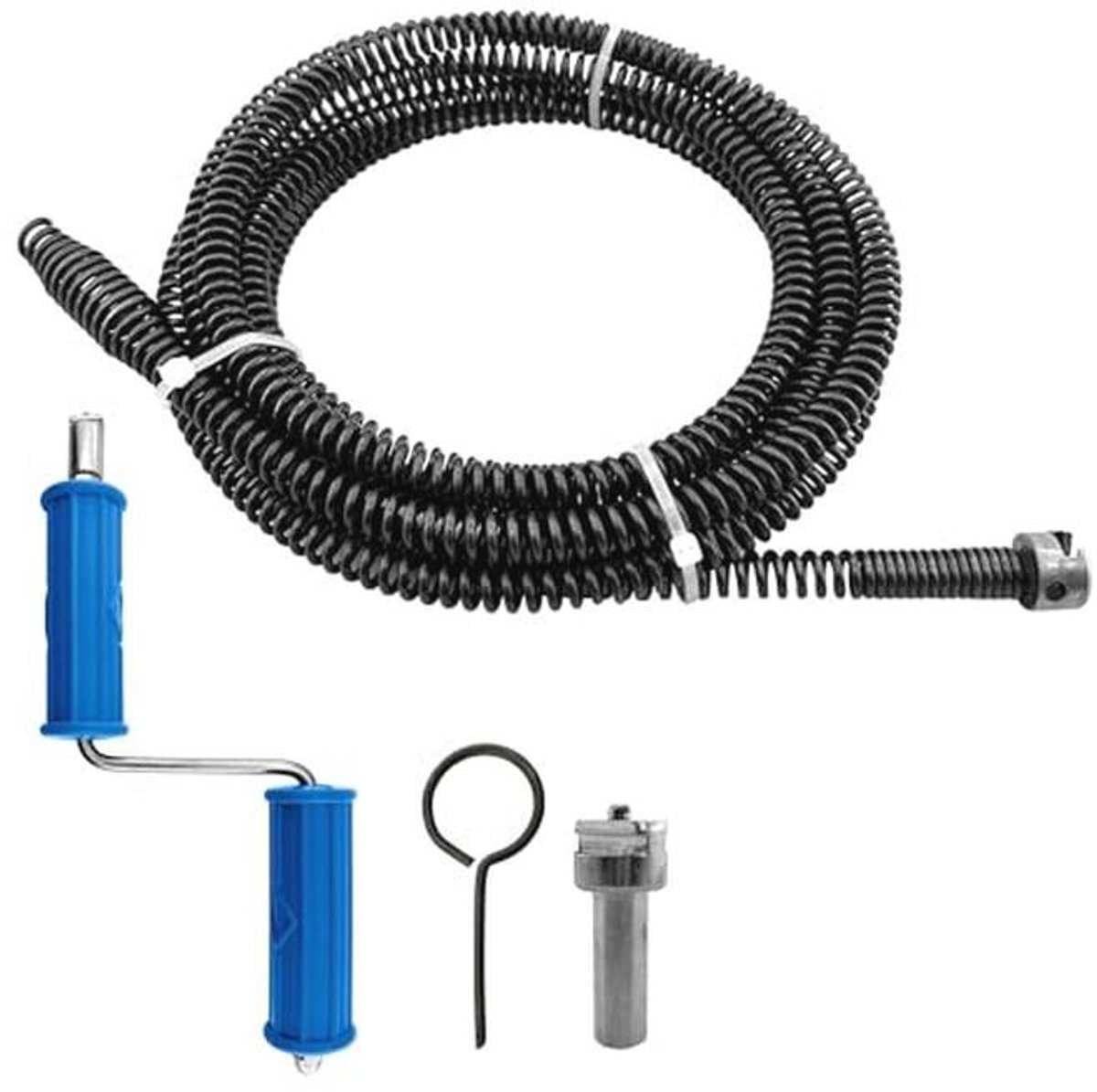 Buisreinigingsspiraal 10 mm - Multifunctionele Afvoerreiniger met Handmatige en Elektrische Adapters - 2 m