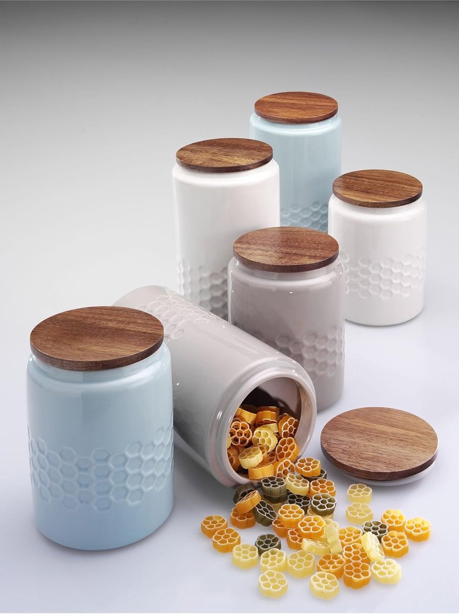 Candala Keuken Voorraadpot, Keramiek, Grijs, 0,8 Liter