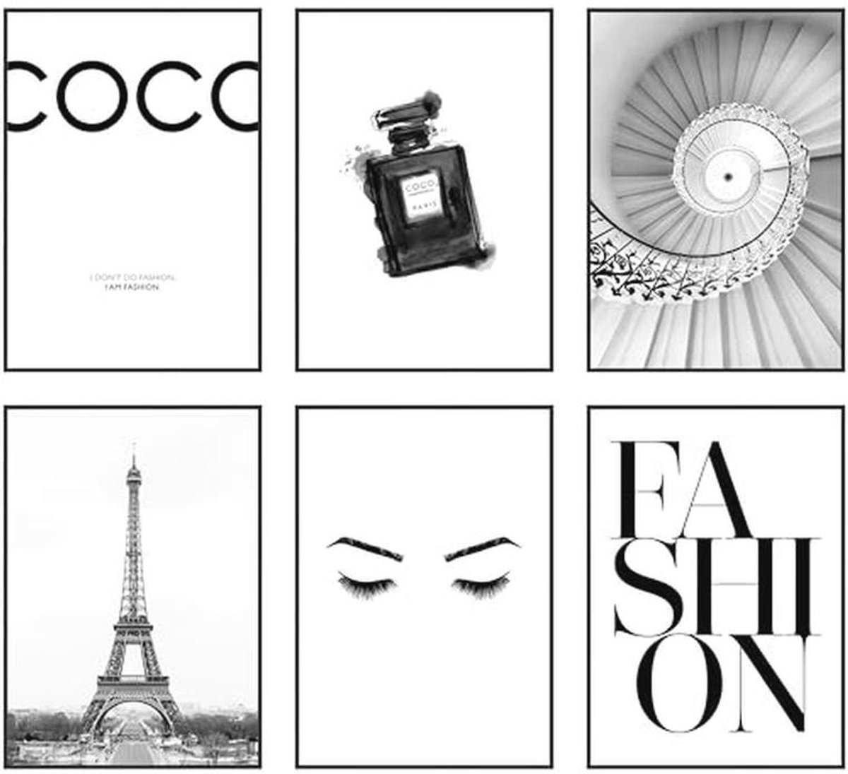 Posterset met Esthetische Wanddecoratie - 6 Moderne Afbeeldingen 30x40 cm