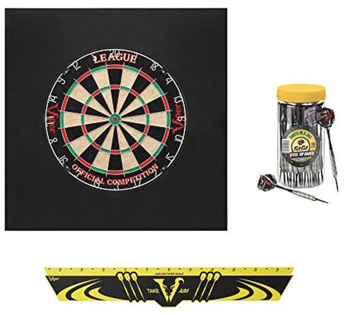 Backboard en Sisal dartbord bundel met stalen tip darts