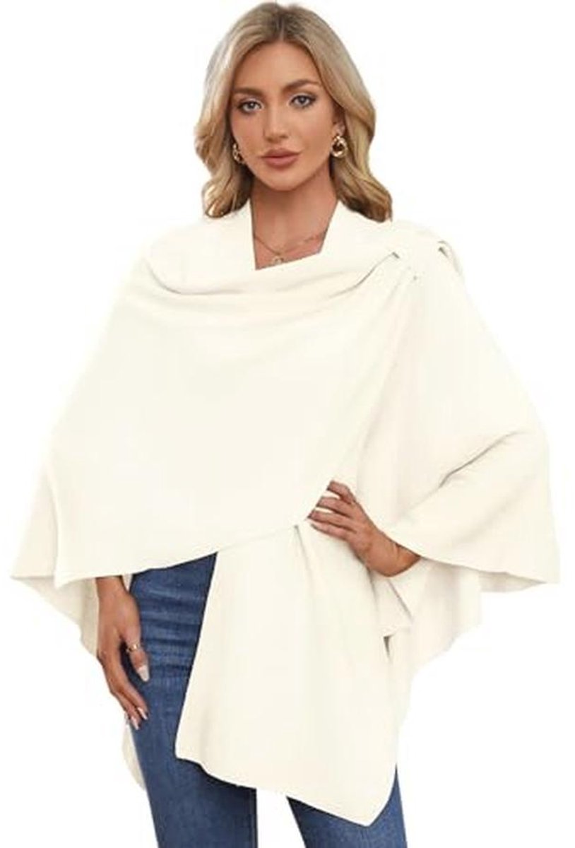 Elegante Dames Sjaal Wraps met Kruis Voorpand - Stijlvolle Poncho's voor Avondkleding en Bruiloften