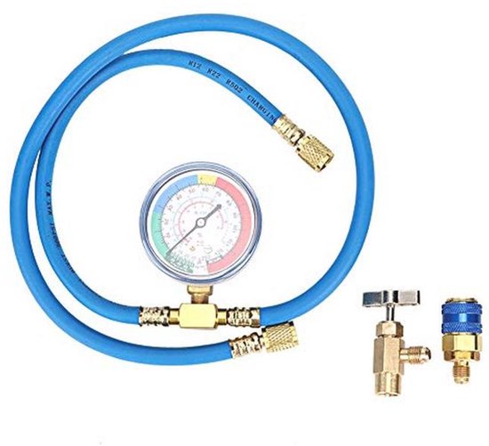 Koelmiddelvulslang 3m Voor R410 – 1/4 X 5/16 Aansluiting – Met Pure Koperen Koppelingen & PTFE Pakking – Max 800 PSI – Voor Airco, Koelkast & Autoluchtco – Reparatieset