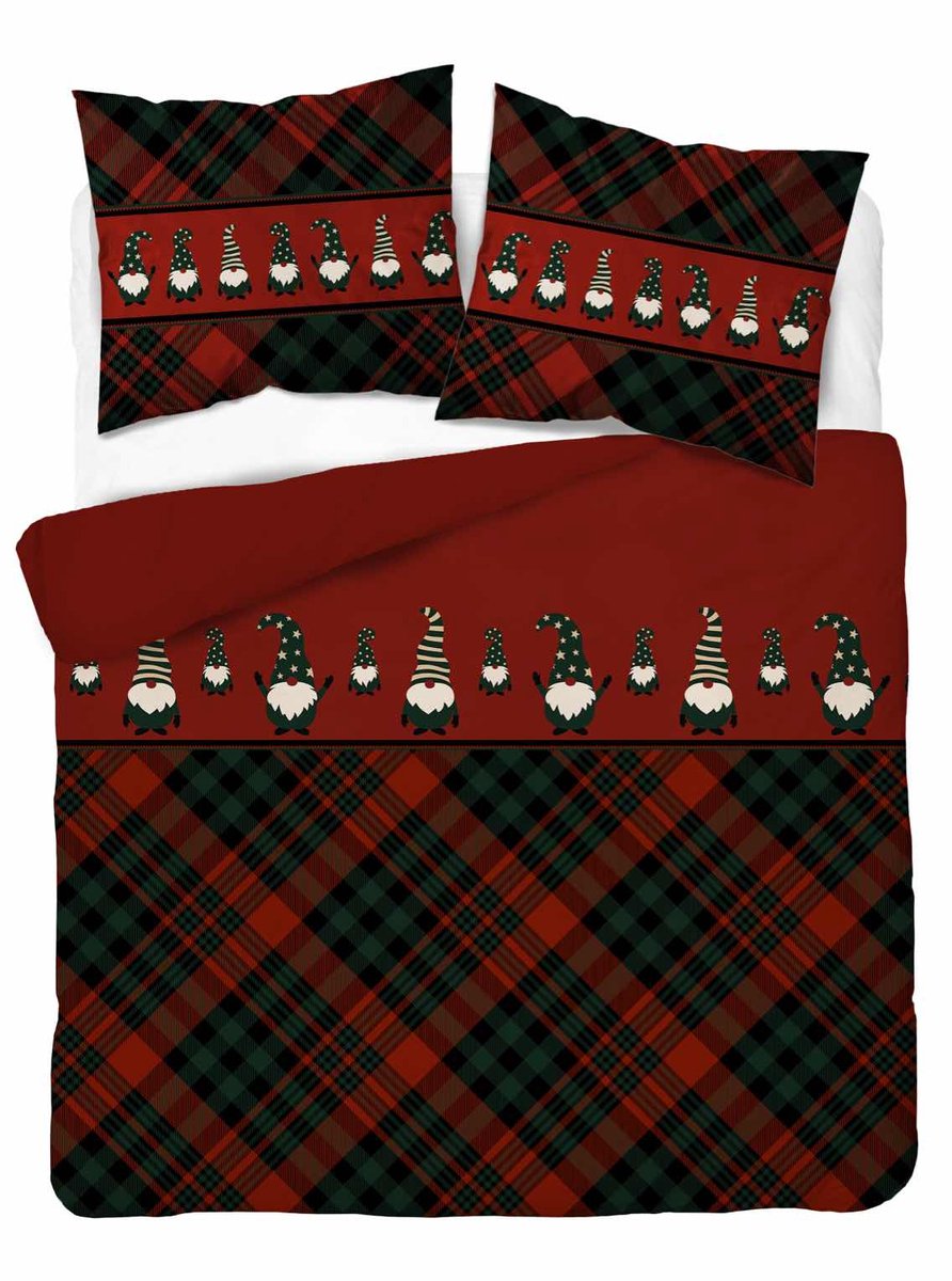 Kerst Dekbedovertrek 220x200cm Winter Kerstmis Christmas X-Mas Katoen GroteKussensloop 70x80cm