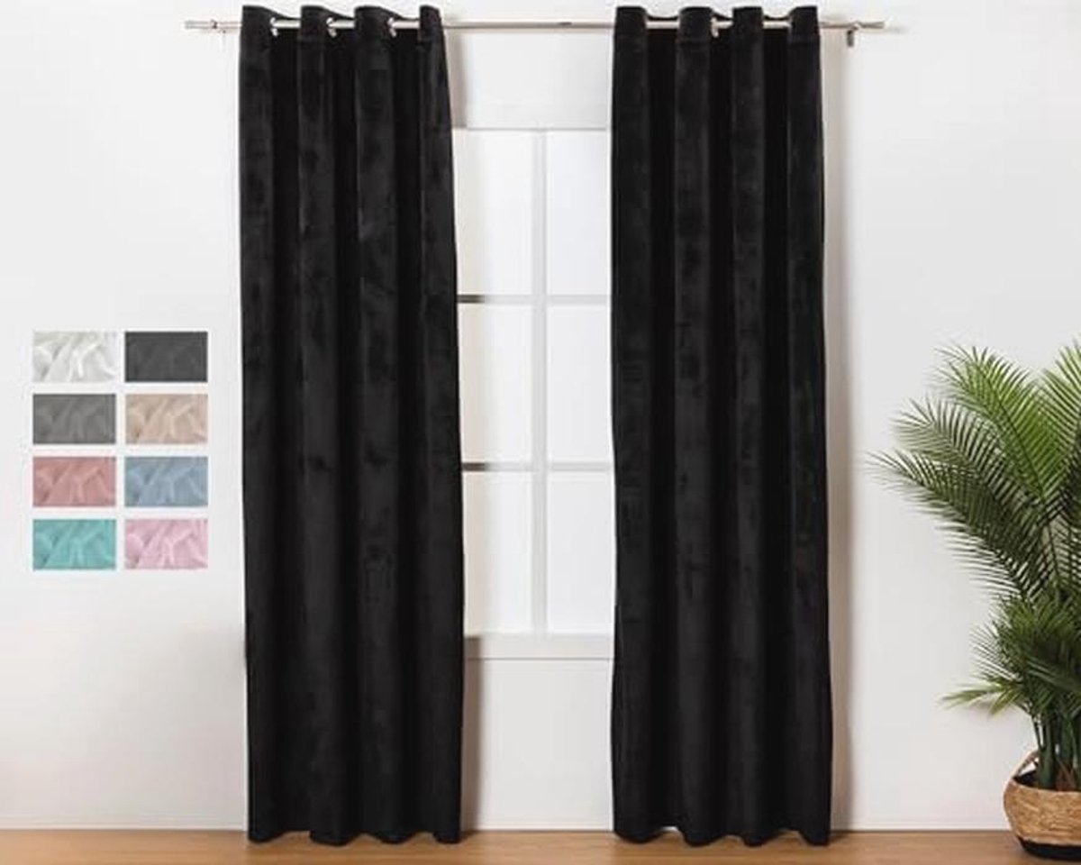 Verduisteringsgordijnen van Fluweel - 140 x 260 cm - Warmte-Isolerend - Geschikt voor Woon
