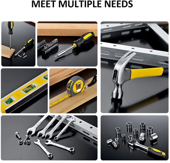 YAR Gereedschapskoffer 98-delig – Complete Toolbox – Gevulde Gereedschapsset – Handgereedschap – Schroevendraaierset – Ratel & Dopsleutelset – Koffer – Ideaal voor Klussen & Cadeau voor Mannen