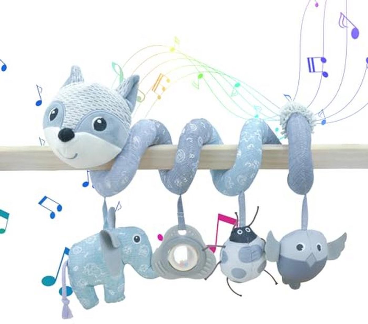 Spiraalvormig Kinderwagenspeelgoed met Muziekdoos voor Baby's 0-6 Maanden