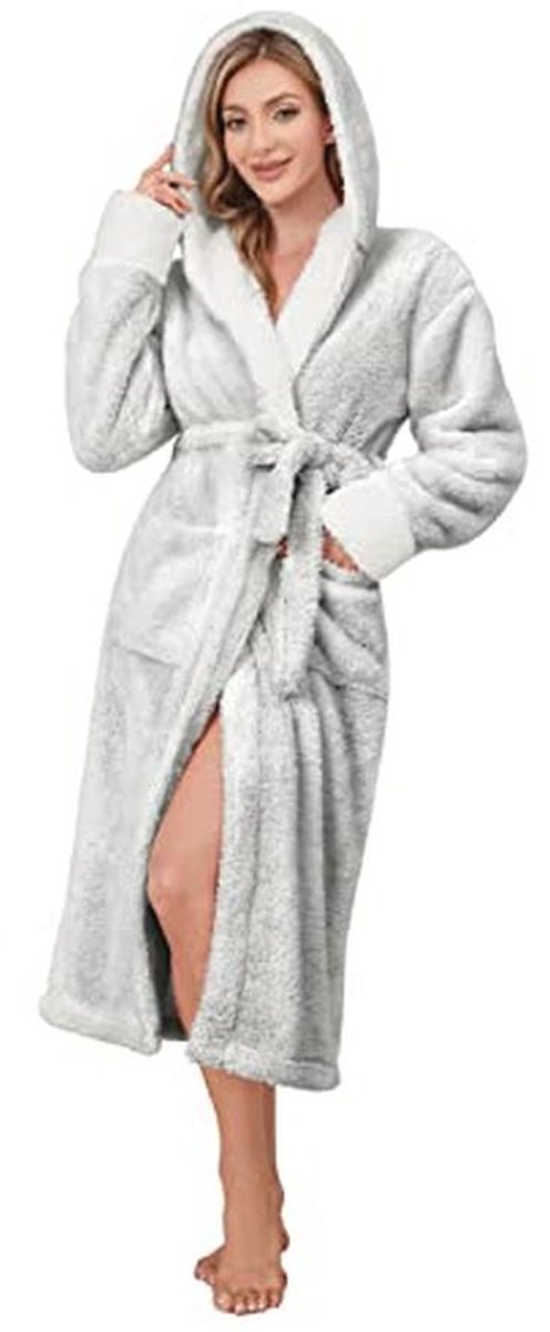 Hooded Bathrobe for Women - Soft Plush Lounge Wear