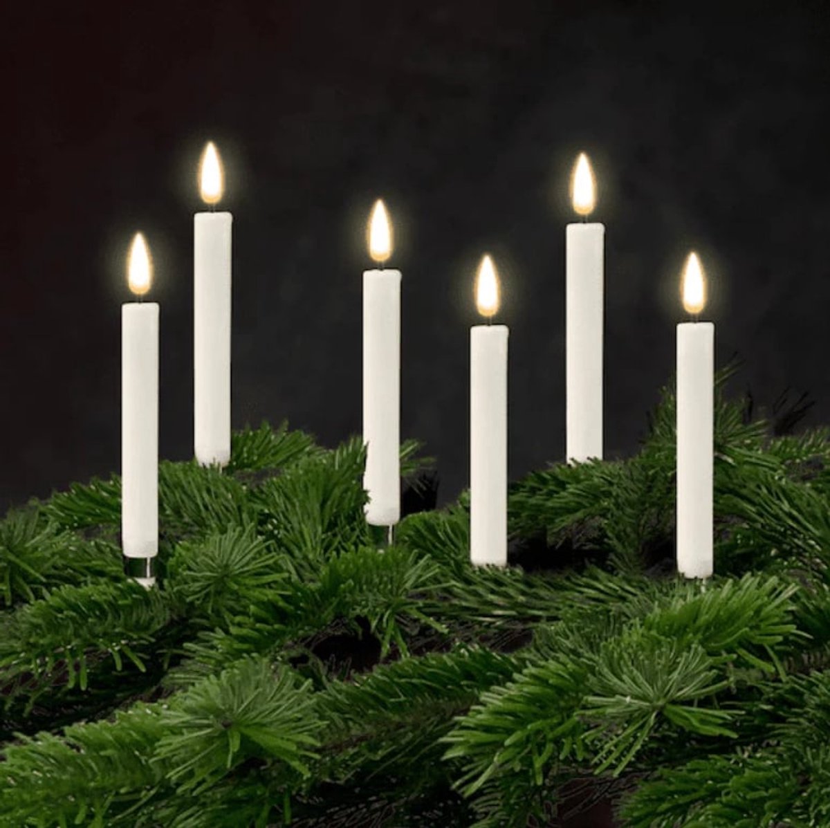 DELUXE Homeart Christmas tree Led wax Candles Kerst ledkaars 6 stuks kerstboomverlichting